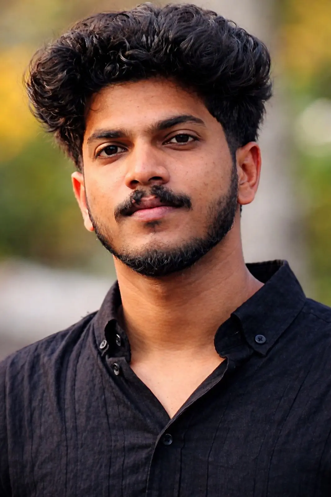 A man in black shirt